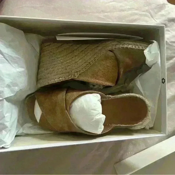 Vince Gaelan Suede Wedge Espadrille Sandals, Tan sz 6.5 - Picture 9 of 9